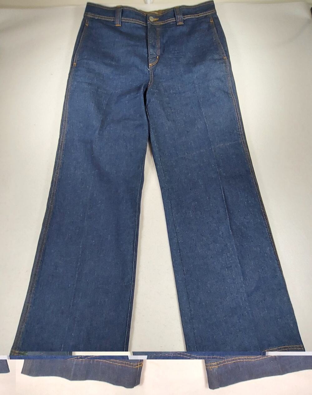 LOFT Made And Loved The Palazzo Wide Leg Jeans High Rise Front Seam Blue 30/10